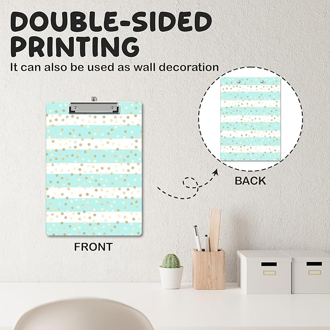 APIILVPQ Cute Clipboard, Glitter Clipboards with Low Profile Clip for Office School Use, Personalized Wooden Clip Boards for Nurses Teachers Students - C01