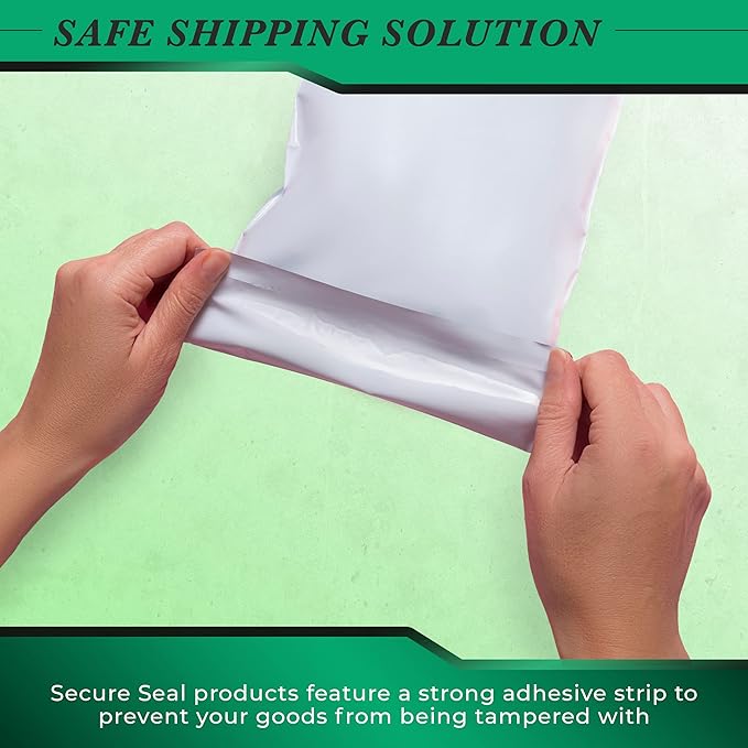 500 Pack Secure Seal White Poly Mailers - 19x24 Safe Shipping Bags - E-Commerce Self Sealing 2 Mil Poly Envelopes for Shipping