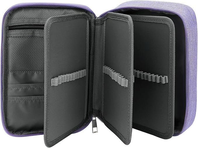 Number-one Large Capacity Pencil Case, 72 Slots Colored Pencil Pouch Bag Portable Pencil Holder Stationery Organizer with Compartments for Office and Travel, Purple
