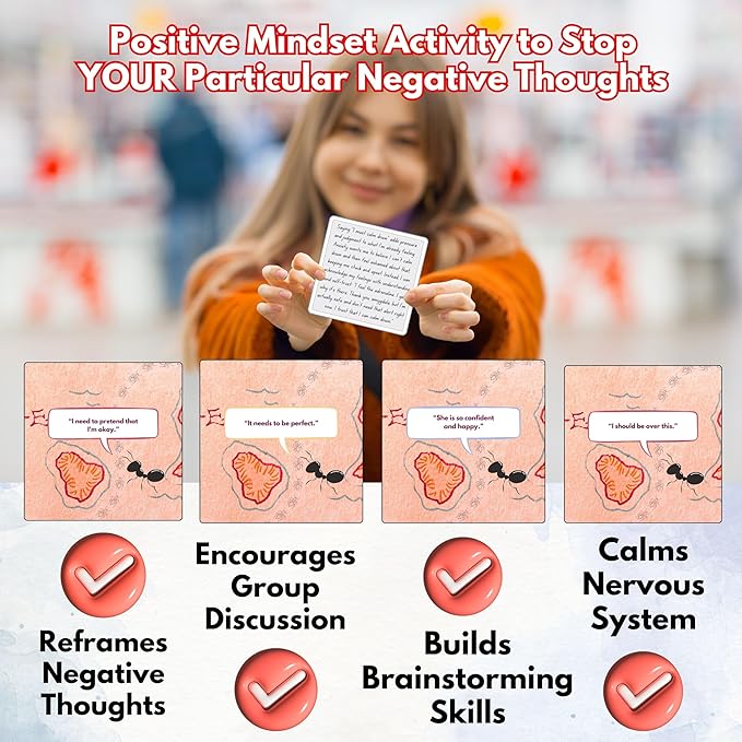 Redirect for Anxiety Sufferers: Rewrite Automatic Negative Thoughts (Ants) to Positive Affirmations & Growth Mindset | Personal Growth, Group Therapy | Stop Anxiety, Depression & Intrusive Thoughts