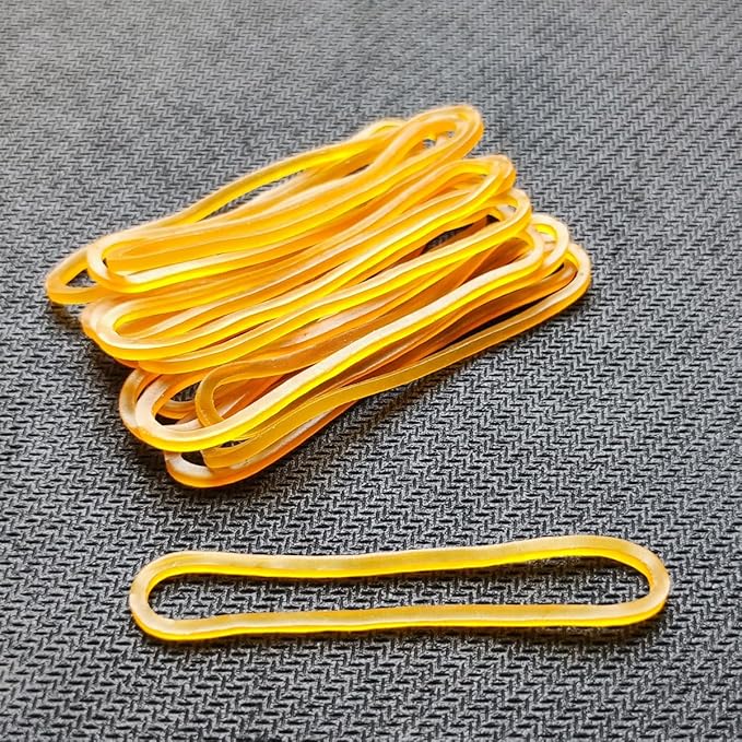 600pcs Elastic Rubber Bands Ties Home Office Students School Stationery Accessories Yellow Color Package Supplies Rubber Ring Rubber Band File Rings