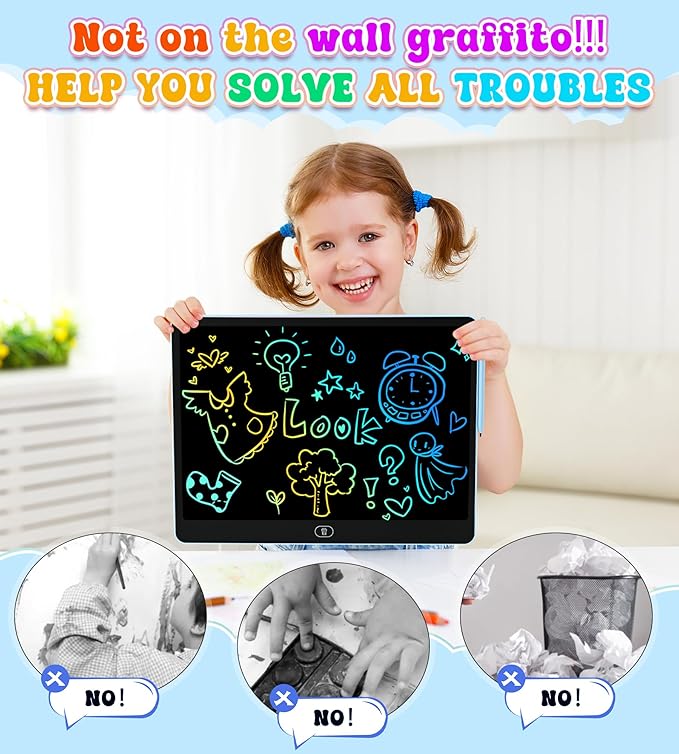 LCD Writing Tablet for Kids, 16 Inch Colorful Doodle Board Drawing Tablets, Toddler Educational Learning Toys for 3 4 5 6 7 8 Year Old Boys Girls Birthday Christmas Gift