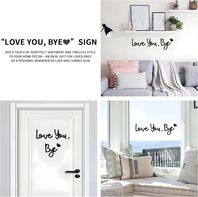 Love You Bye Wood Sign Home Decor,Above Door Topper Decoration,Boho Decor for Window Wall Express Love and Warm for Your Family Lovers,Wall Art Gift Hallway Entryway Door Decorations for House Office