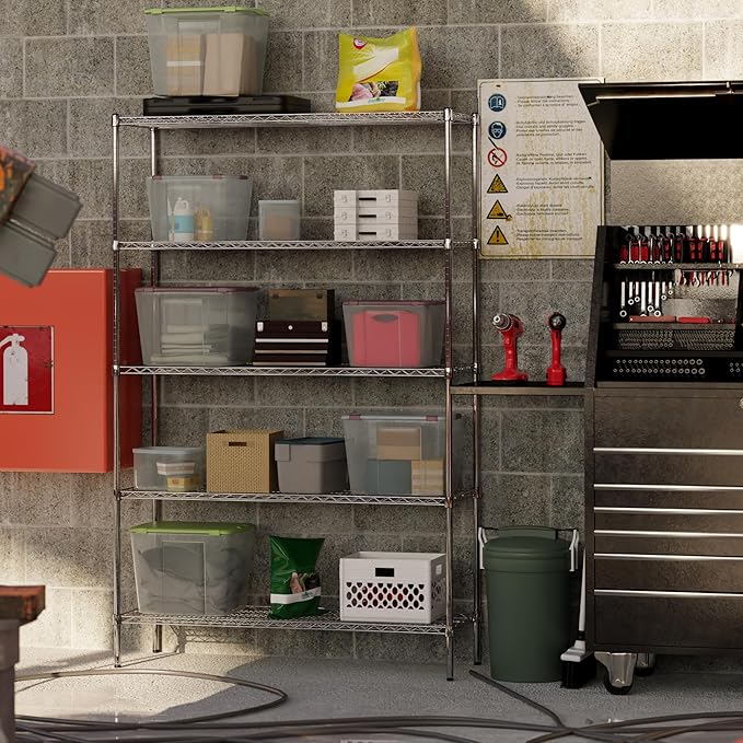 Regal Altair 18" Deep x 54" Wide x 86" Height Wire Shelving Kit | 5-Tier | NSF Commercial Storage Rack Unit