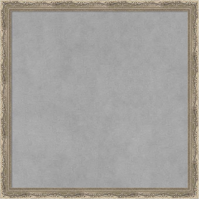 Amanti Art Silver Framed Magnetic Board 18x18 Small Vision Board for use with Magnets, 100% Metal Sheet to Display Items as Office Decor or for Home Organization in mudroom, Kitchen or Kids Room