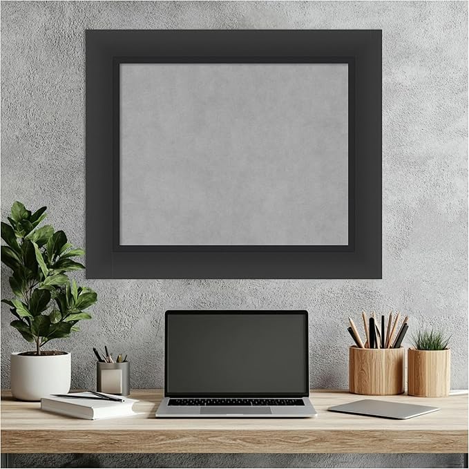 Amanti Art Black Framed Magnetic Board 21x25 Small Vision Board for use with Magnets, 100% Metal Sheet to Display Items as Office Decor or for Home Organization in mudroom, Kitchen or Kids Room