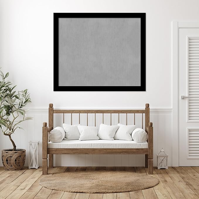 Amanti Art Black Framed Magnetic Board 45x53 Oversize Vision Board for use with Magnets, 100% Metal Sheet to Display Items as Office Decor or for Home Organization in mudroom, Kitchen or Kids Room
