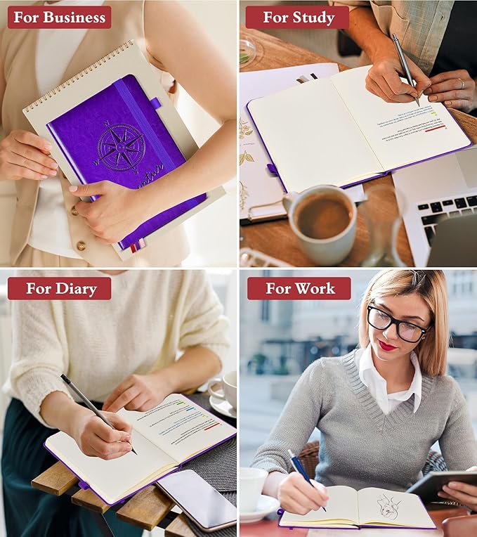 PAIBAS Blank Journal Notebook for Women Men,160 Pages,A5 Hardcover Sketchbook for Drawing, Sketch book, Unlined Notebooks for School,Work, Note Taking,Travel Journals for Writing 5.8"x8.5" (Purple)