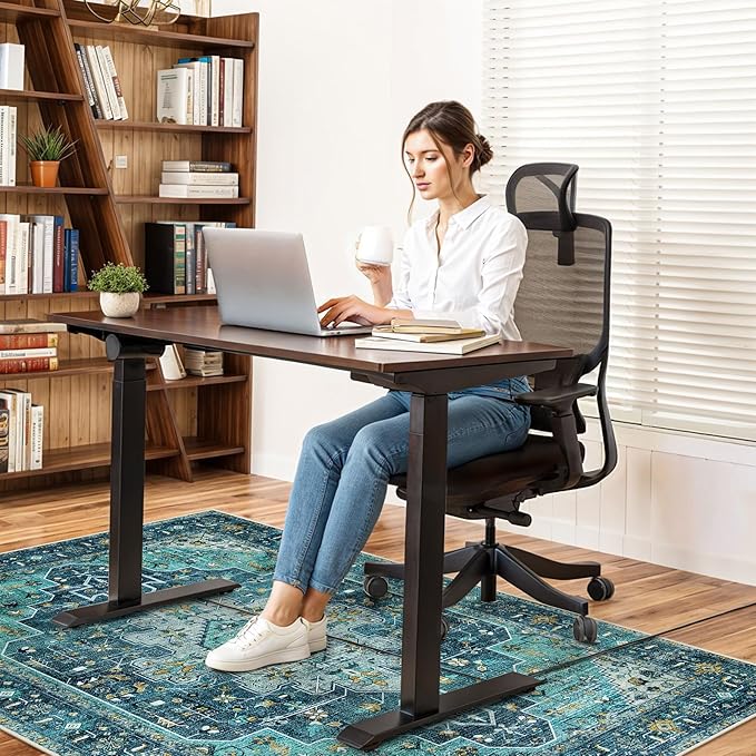 Anidaroel 46"x72" Chair Mat for Hardwood Floor/Tile Floor, Desk Chair Mat for Hard Floors, Under Desk Rug Protector for Rolling Chair, Computer Gaming Chair Mat, Low Pile Carpet Floor Mat