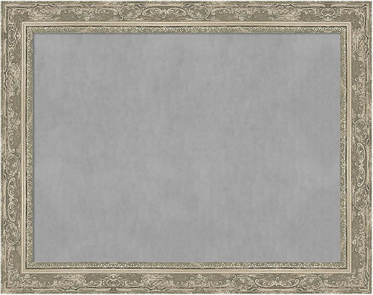 Amanti Art Silver Framed Magnetic Board 22x28 Medium Vision Board for use with Magnets, 100% Metal Sheet to Display Items as Office Decor or for Home Organization in mudroom, Kitchen or Kids Room