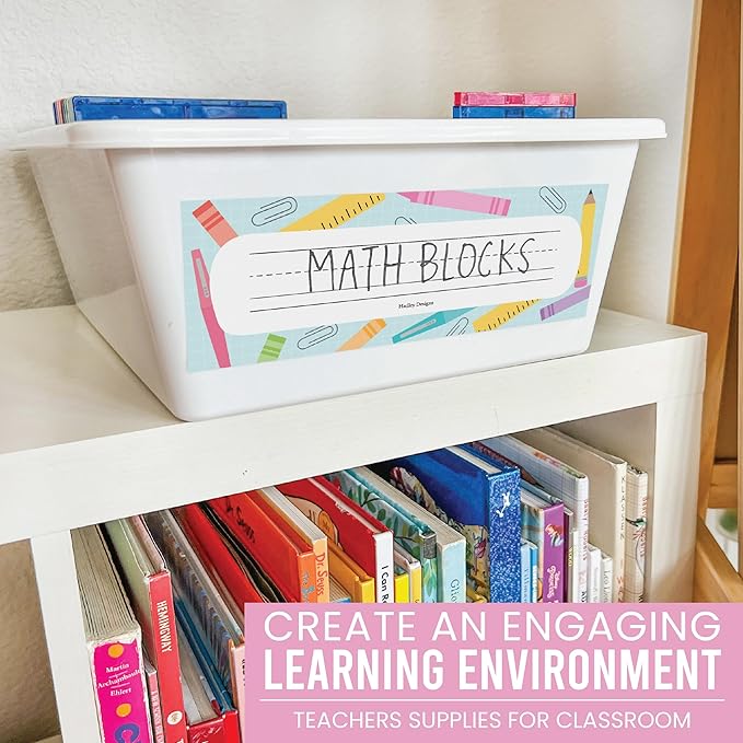 Desk Name Tags for Classroom -25 Student Name Plates for Classroom Kindergarten, Preschool, 1st, 2nd & 3rd Grade, 9x3 Teacher Nameplates for Student Desks & Cubbies, Pastel Nametags