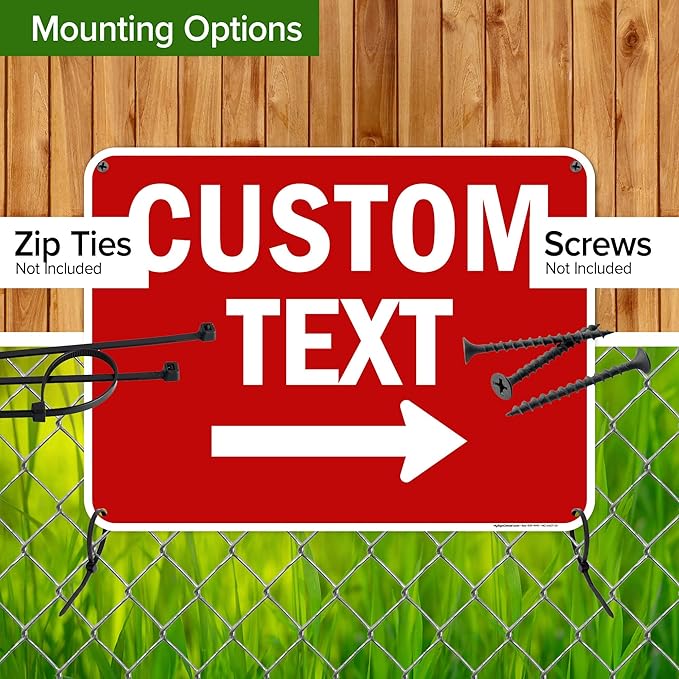 Custom Arrow,Custom Directional Sign, Right Arrow, 18x24 Inches, 55 mil thick HDPE (high density polyethylene) Made in USA by My Sign Center