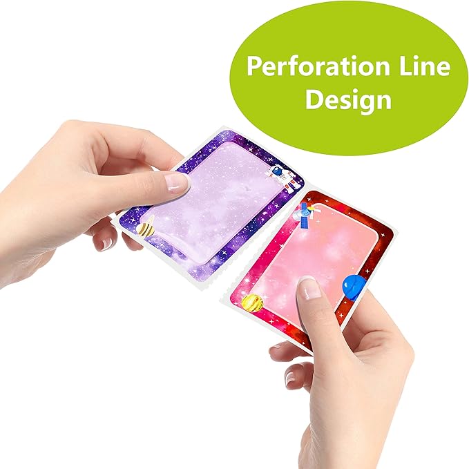 300 Pcs Name Tag Label Sticker Galaxy-Themed in 6 Designs with Perforated Line for School Office Home (3.5"x2.2" Each) …