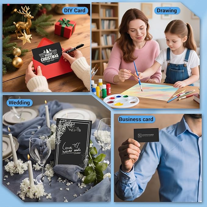 Cardstock 8.5 x 11, Thick Printer Paper 75 lb/200 gsm, 40 Sheets Card Stock Black, Heavy Card stock, Art CardStock Paper for Invitations, Diy Cards, Business Cards, Menus, Crafts, Drawing etc