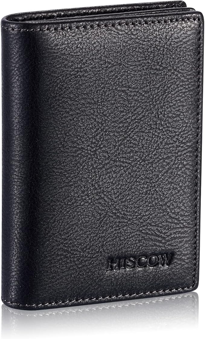 Leather Business Card Case Holder for Men & Women, Italian Calfskin