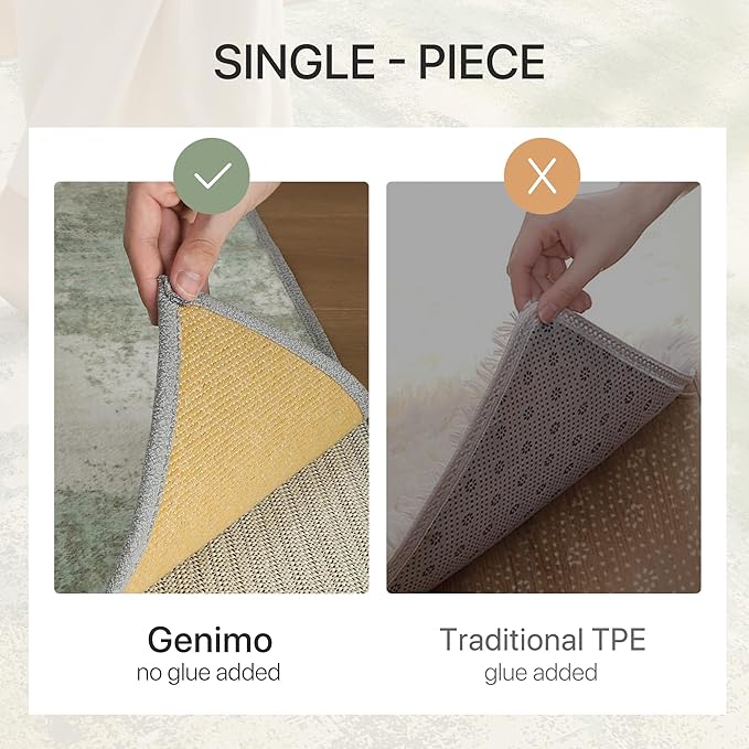 GENIMO No Crease Non Slip 9x12 Area Rugs for Living Room, Craft Woven Modern Abstract Rug, Soft Floor Carpet, Single-Piece Rugs for Bedroom, Dining Room, Office,Green Gray
