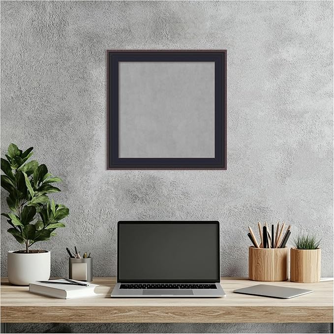 Amanti Art Black Framed Magnetic Board 15x15 X-Small Vision Board for use with Magnets, 100% Metal Sheet to Display Items as Office Decor or for Home Organization in mudroom, Kitchen or Kids Room
