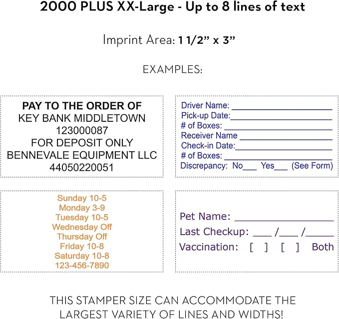 COLOP XXL Size Self Inking Custom Signature Stamp - Choose from Many Fonts & 15 Ink Colors