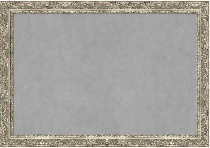 Amanti Art Silver Framed Magnetic Board 28x40 Large Vision Board for use with Magnets, 100% Metal Sheet to Display Items as Office Decor or for Home Organization in mudroom, Kitchen or Kids Room