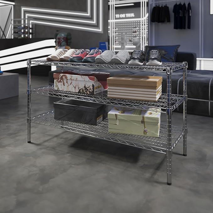 Regal Altair 18" Deep x 48" Wide x 27" Height Wire Shelving Kit | 3-Tier | NSF Commercial Storage Rack Unit