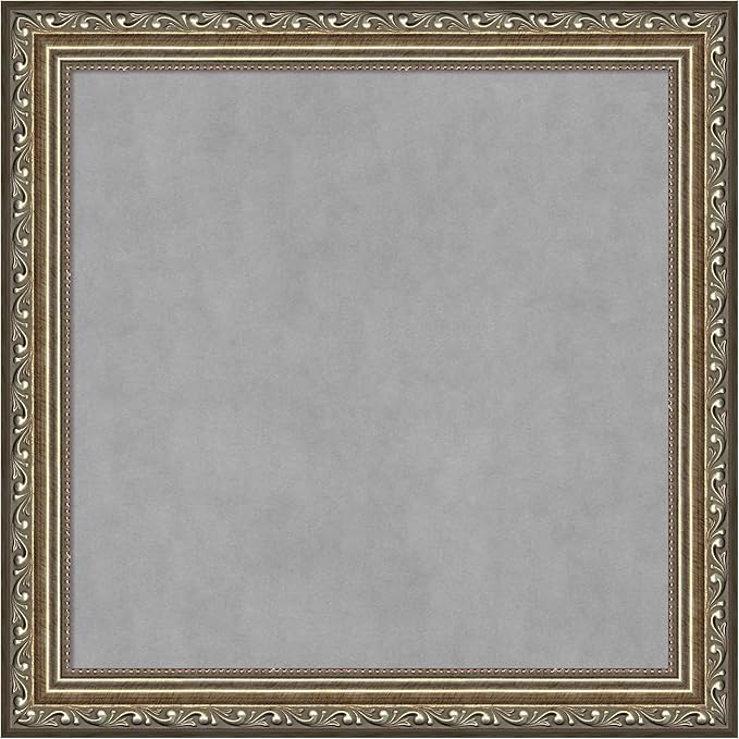 Amanti Art Silver Framed Magnetic Board 14x14 X-Small Vision Board for use with Magnets, 100% Metal Sheet to Display Items as Office Decor or for Home Organization in mudroom, Kitchen or Kids Room
