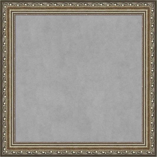 Amanti Art Silver Framed Magnetic Board 14x14 X-Small Vision Board for use with Magnets, 100% Metal Sheet to Display Items as Office Decor or for Home Organization in mudroom, Kitchen or Kids Room