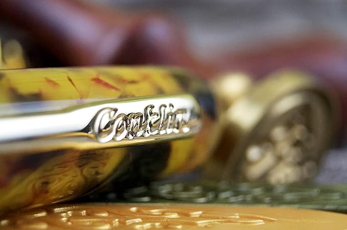 Conklin All American Fountain Pen in Tortoiseshell – Broad Nib, Vintage Design & Superior Craftsmanship – Ideal Gift for Professionals & Pen Enthusiasts