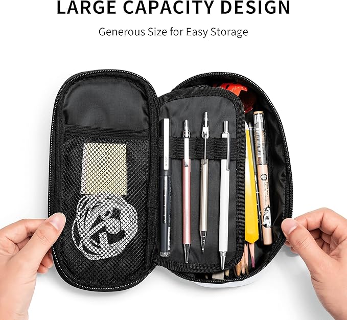 YIJIUWKIS American Flag Style Pencil Case for Kids Adults, Camo Pencil Box for Boys Girls, Blue Pencil Pouch Big Capacity Portable Stationery Storage Desk Pen Bag for School Office