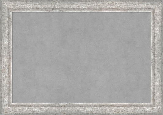 Amanti Art Silver Framed Magnetic Board 19x27 Medium Vision Board for use with Magnets, 100% Metal Sheet to Display Items as Office Decor or for Home Organization in mudroom, Kitchen or Kids Room