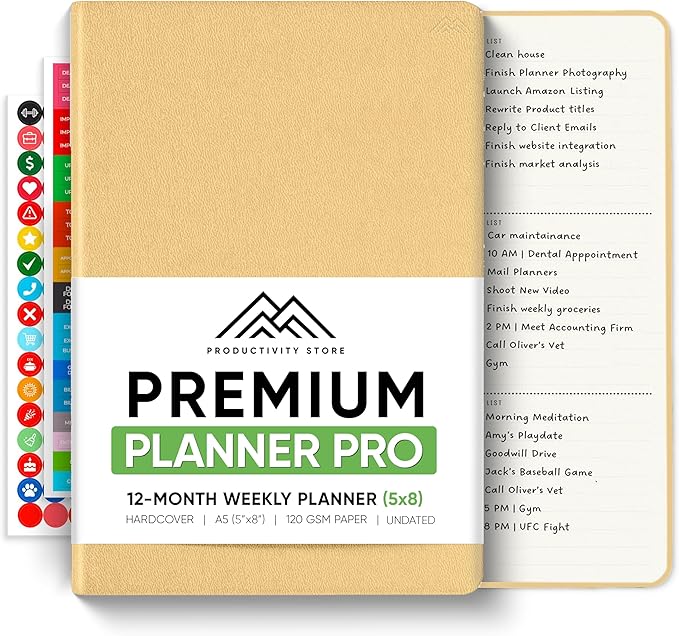 Undated, 2026 Planner, 5.8” x 8.3” - The #1 Productivity Planner to Achieve Your 2026 Goals - Planner 2026-2027 by PRODUCTIVITY STORE (A5, CREAM)