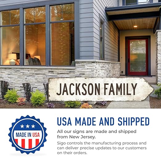 Rustic Custom Sign, Personalized Right Directional Metal Composite Street Sign for Indoor and Outdoor Use 4x18 Inches, ACM Made in the USA