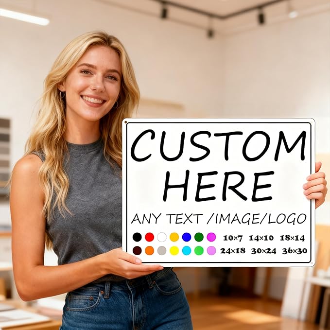 Custom Signs Outdoor-30×24inches-Large size,Prefabricated holes, weather-resistant, rust-proof,Optional reflective, night road signs, night warning signs