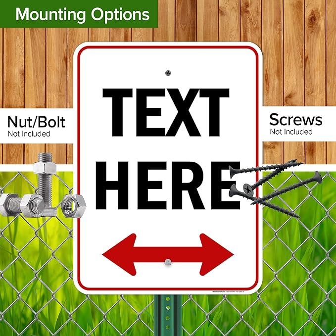 Custom Arrow,Custom Directional Sign, Two Way Arrow,18x24 Inches, Rust Free .063 Aluminum, Fade Resistant, Made in USA by My Sign Center