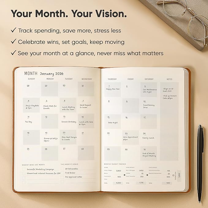 Daily Planner 2026 (5" x 8") - The Ultimate Daily Workflow Planner with Hourly Schedule & Task List to Achieve Your Goals by PRODUCTIVITY STORE (A5, Brown)