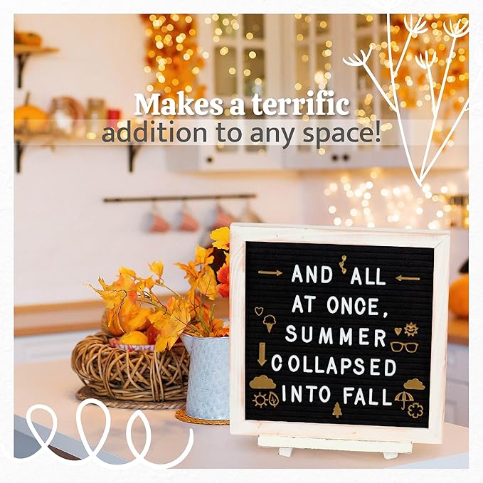 Felt Letter Board with Stand,10x10 inch Changeable Letterboard and Message Board,Letter Board Sign Include 792PCS Precut Letters