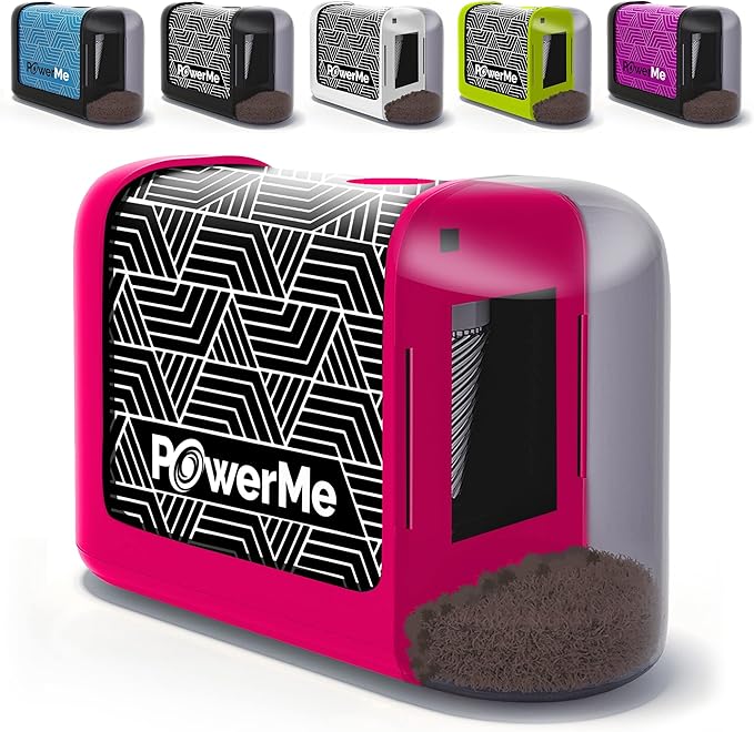 POWERME Electric Pencil Sharpener - Pencil Sharpener Battery Powered for Kids, School, Home, Office, Classroom, Artists – Battery Operated Pencil Sharpener For Colored Pencils, Ideal For No. 2 (Pink)