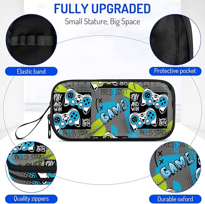 Fitvc Large Pencil Case for Boys,Gamer Boys Pencil Pouch for Kids Teens School,Large Capacity Pen Box Marker Organizer for School