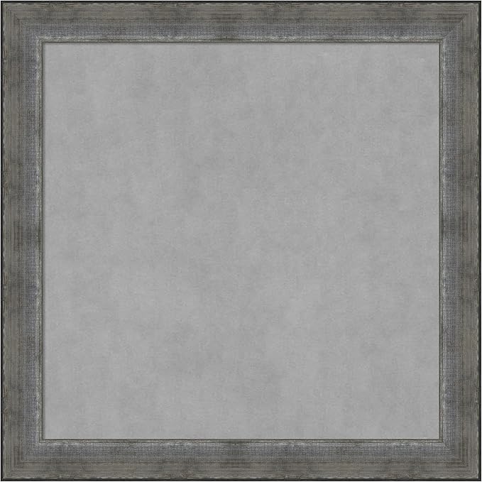 Amanti Art Silver Framed Magnetic Board 28x28 Medium Vision Board for use with Magnets, 100% Metal Sheet to Display Items as Office Decor or for Home Organization in mudroom, Kitchen or Kids Room