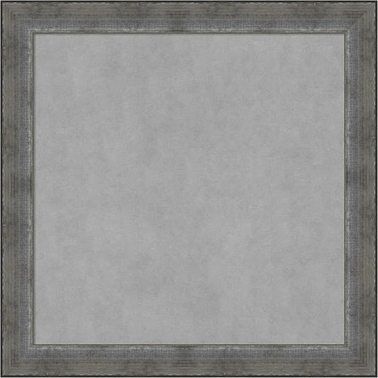 Amanti Art Silver Framed Magnetic Board 28x28 Medium Vision Board for use with Magnets, 100% Metal Sheet to Display Items as Office Decor or for Home Organization in mudroom, Kitchen or Kids Room