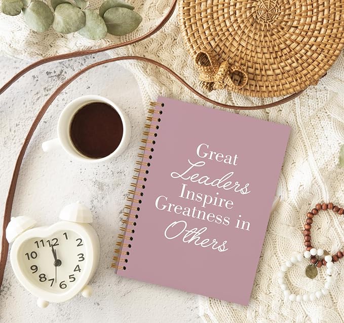 OXW Pink Meeting Notebooks for Work, Leadership Gifts Office Work Notebook Journal for Writing Note Taking, Thank You Gifts for Women Men Leader Boss Mentor Principal Manager, 5.5"x8.3"