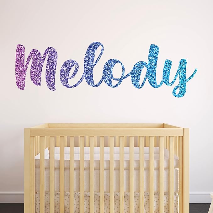 Personalized Name Sign Girls Room Decor - Baby Girl Name Stickers - Custom Stickers Nursery Decor - Letters for Wall Decor Custom Vinyl Sticker - Rainbow Room Decor Wall Decals - Name Wall Art