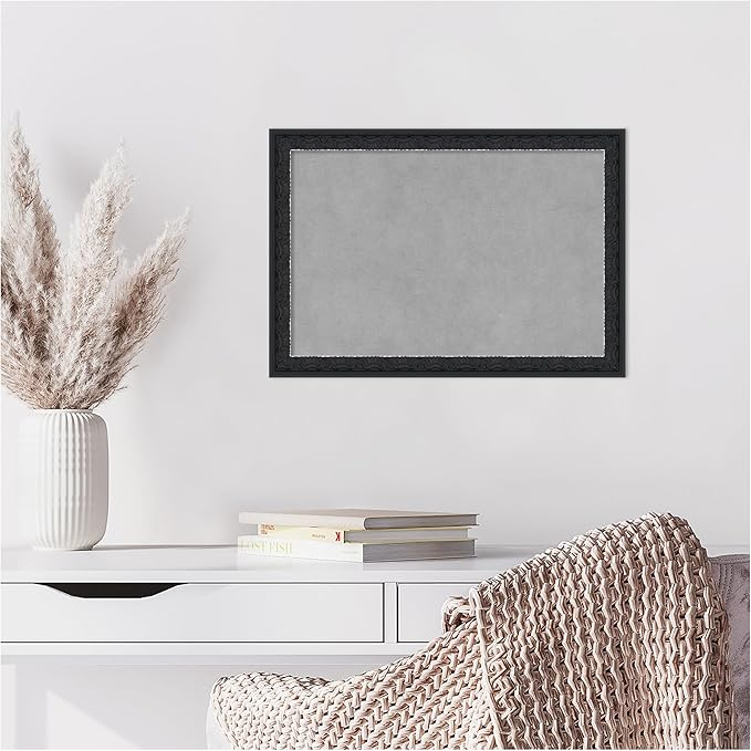 Amanti Art Black Framed Magnetic Board 14x20 Small Vision Board for use with Magnets, 100% Metal Sheet to Display Items as Office Decor or for Home Organization in mudroom, Kitchen or Kids Room