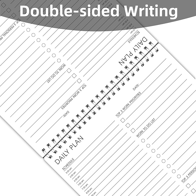 To Do List Notepad Half-Hour Hourly Schedules - Daily Planner Notepad Undated 52 Sheets Tear Off, 6.5" x 9.8" Planning Pad Checklist Productivity Note Pad for Work and Personal Organized