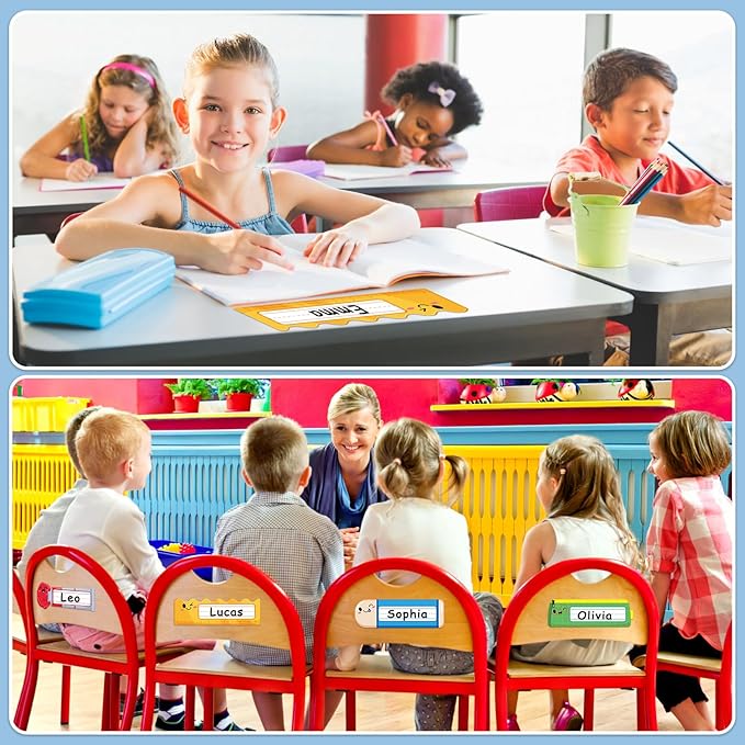 PETCEE Desk Name Plates for Classroom - 36Pcs Personalized Student Desk Name Tags Stickers for Kids Self Adhesive Names Labels for Kindergarten Preschool Elementary Back to School Teach Supplies