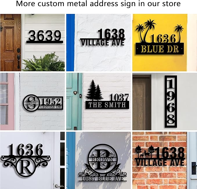 House Numbers for Outside With Custom Initial, Custom Metal House Numbers Sign, Address Numbers for House, Address Plaque for House, Outdoor Numbers for House Address, Personalized Metal Address Sign