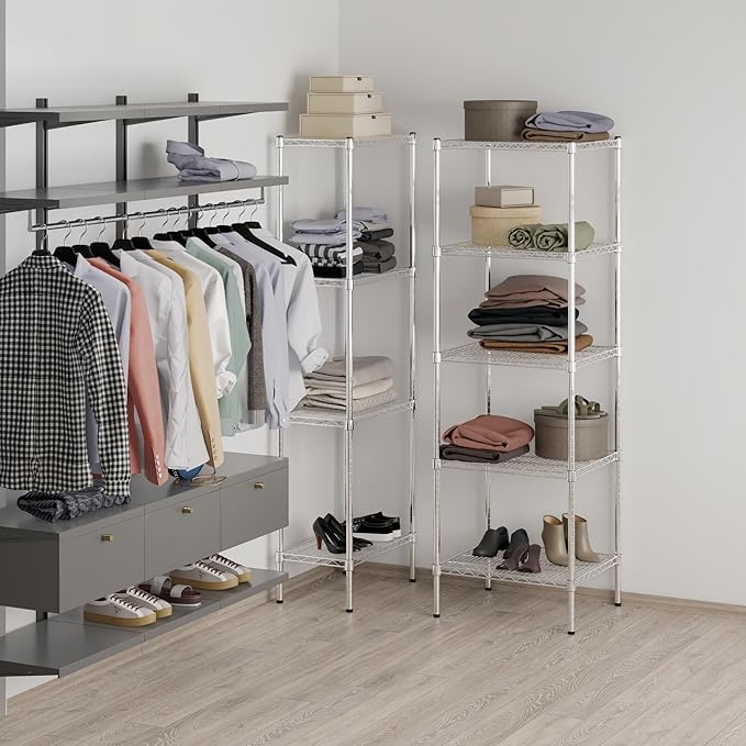 Regal Altair 21" Deep x 24" Wide x 74" Height Wire Shelving Kit | 5-Tier | NSF Commercial Storage Rack Unit