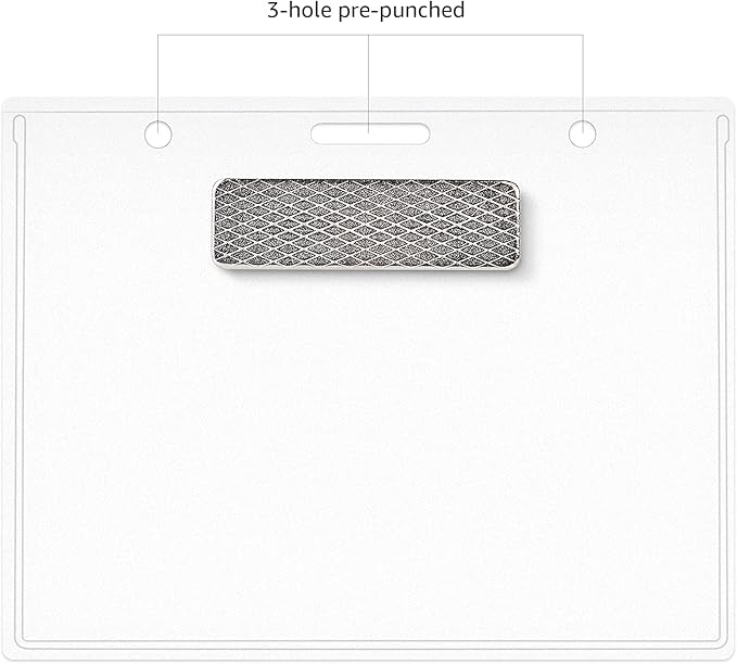 Amazon Basics Horizontal Magnetic Name Badge Holder - 100 Pack, Clear