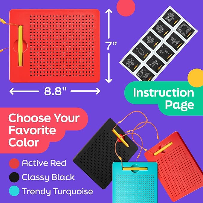 AYNAT FUN Magnetic Drawing Board for Kids & Toddlers with Beads and Magnet Stylus Pen - Magnetic Tablet Toy for Airplane & Car Ride Activities for Kids