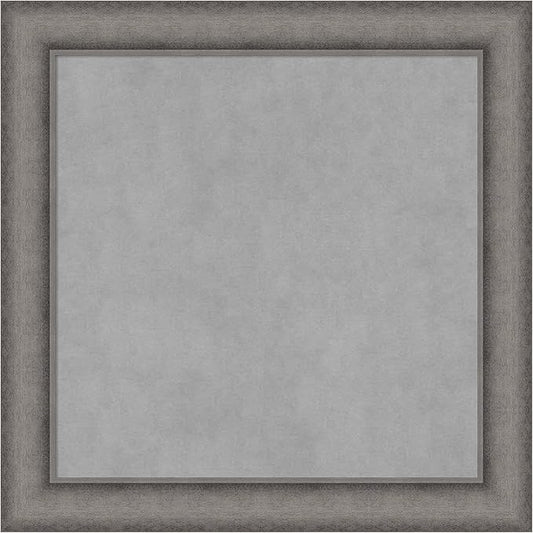 Amanti Art Grey Framed Magnetic Board 24x24 Medium Vision Board for use with Magnets, 100% Metal Sheet to Display Items as Office Decor or for Home Organization in mudroom, Kitchen or Kids Room