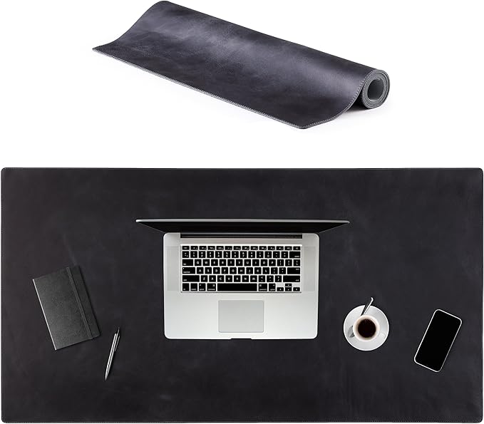 Node Leather - Leather Desk Mat - Executive Real Leather Desk Pad - Genuine Leather Office Desktop mat - Large (18 3/4" X 35 3/4") | Non-Slip Leather Desk Blotter